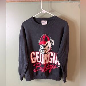 Delta Black Georgia Bulldogs Crewneck Sweater